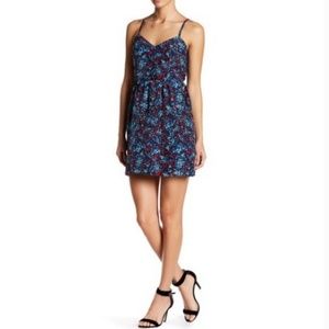 Parker Side Lace Floral Print Silk Cami Dress